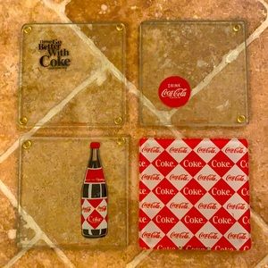 Coca Cola Set of 4 Glass Coasters